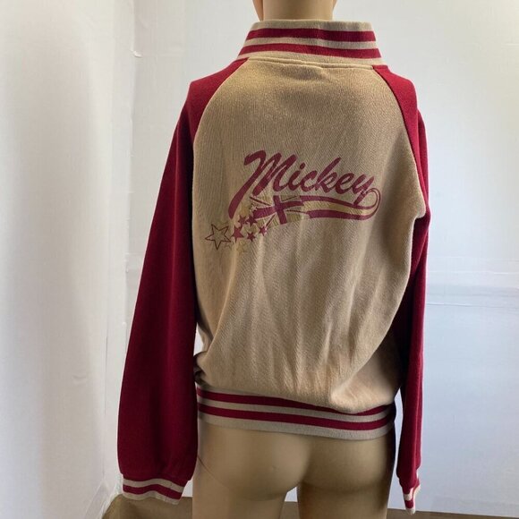 Vintage Disney Mickey Varsity Jacket Cozy Cotton Zipper Closure Embroidered - Picture 10 of 12